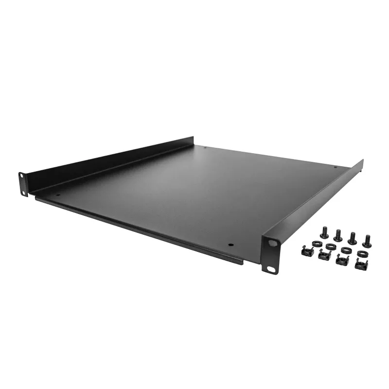 StarTech.com SHELF-1U-20-FIXED-S 1U 19-inch vaste vrijdragende serverrackplank, frontmontage, draagvermogen 25 kg (55 lb), 50 cm (20 inch) diep