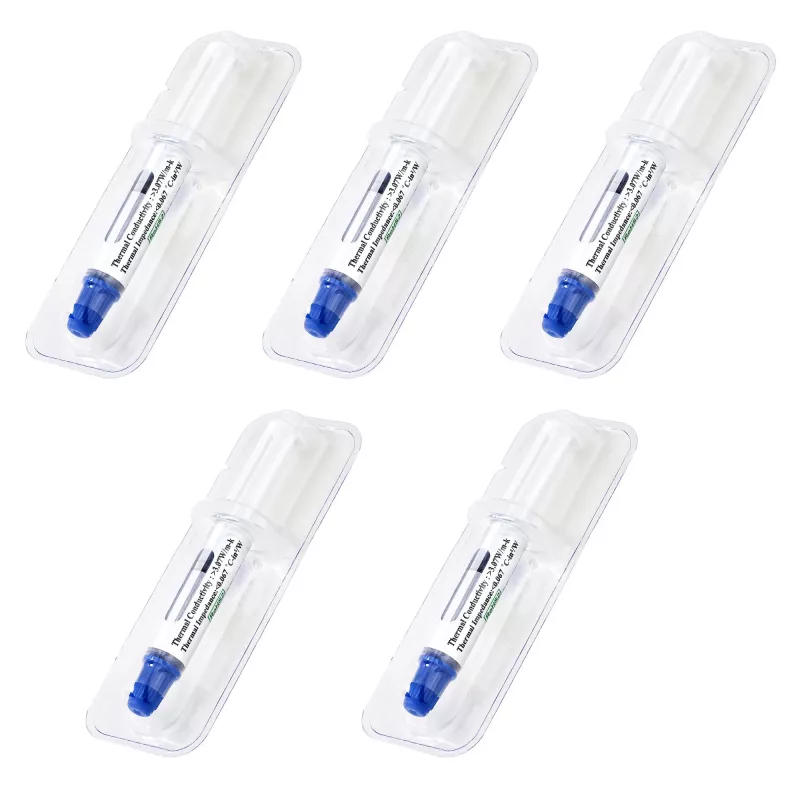 StarTech.com warmtegeleidingspasta, 5-pack hersluitbare spuiten (elk 1,5 g), metaaloxide-verbinding, warmtegeleidingspasta voor CPU-koellichaam