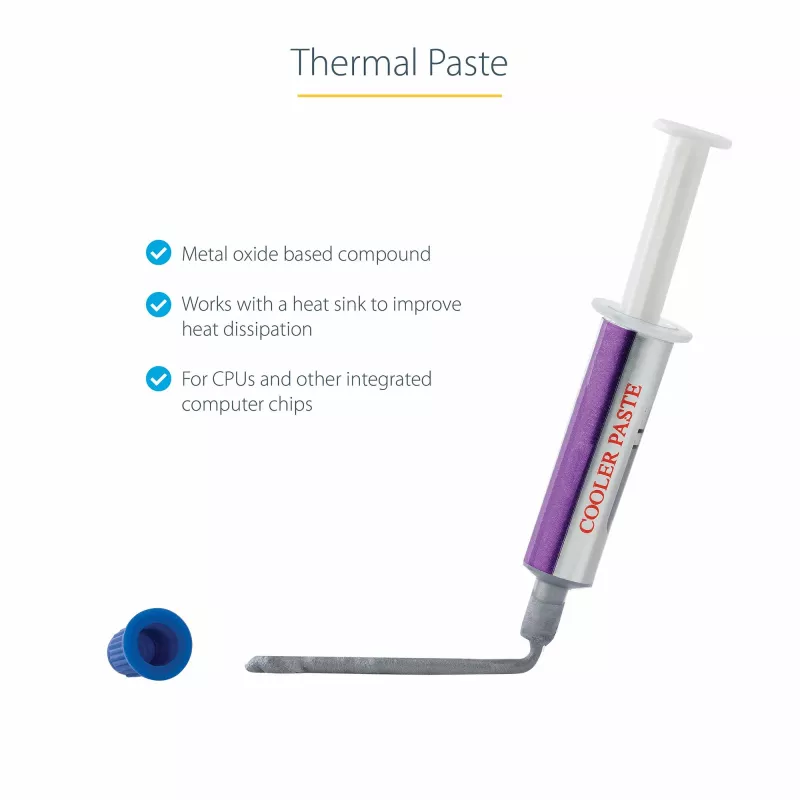 StarTech.com warmtegeleidingspasta, metaaloxide-verbinding, hersluitbare spuit (1,5 g), warmtegeleidingspasta voor CPU-koellichaam