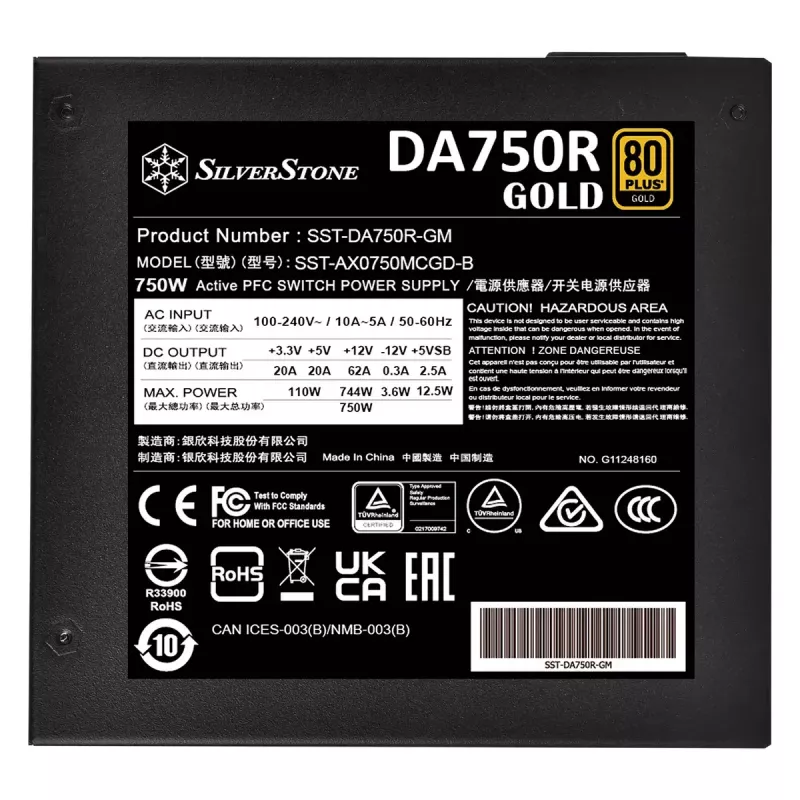 Voeding Silverstone SST-DA750R-GMA 750 W
