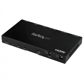 StarTech.com 2-poorts HDMI-splitter (1x2) – 4K 60Hz UHD HDMI 2.0 audio-video-splitter met scaler en audio-extractor (3,5 mm/SPDIF) – dual HDMI-splitter (1 ingang 2 uitgangen) – EDID-kopie – tv/projector