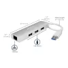 StarTech.com 3-poorts draagbare USB 3.0-hub met Gigabit Ethernet - geïntegreerde kabel~3-poorts draagbare USB 3.0-hub met Gigabit Ethernet - 5 Gbit/s - geïntegreerde kabel