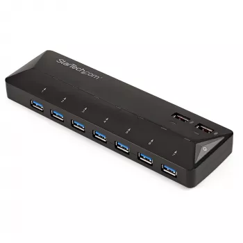 StarTech.com 7-poorts USB 3.0-hub plus toegewijde oplaadpoorten - 2 x 2.4A poorten~7-poorts USB 3.0-hub (5Gbps) plus toegewijde oplaadpoorten - 2 x 2.4A poorten