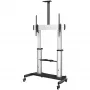 StarTech.com mobiele tv-standaard – zware tv-wagen voor 60–100 inch displays (100 kg) – in hoogte verstelbare rollende flatscreen-vloerstandaard op wielen – universele tv-houder met plateaus