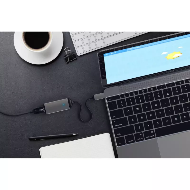 Satechi ST-TCENM USB-C naar Gigabit Ethernet-adapter, aluminium, spacegrijs