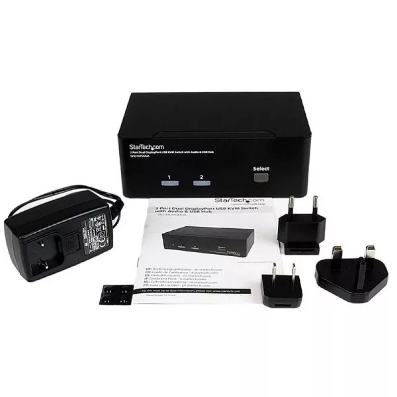 StarTech.com 2-poorts Dual DisplayPort USB KVM-switch met audio & USB 2.0-hub