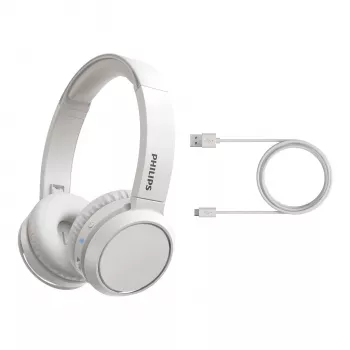 Philips 4000 series TAH4205WT/00 hoofdtelefoon/headset draadloos hoofdband gesprekken/muziek USB Type-C Bluetooth wit