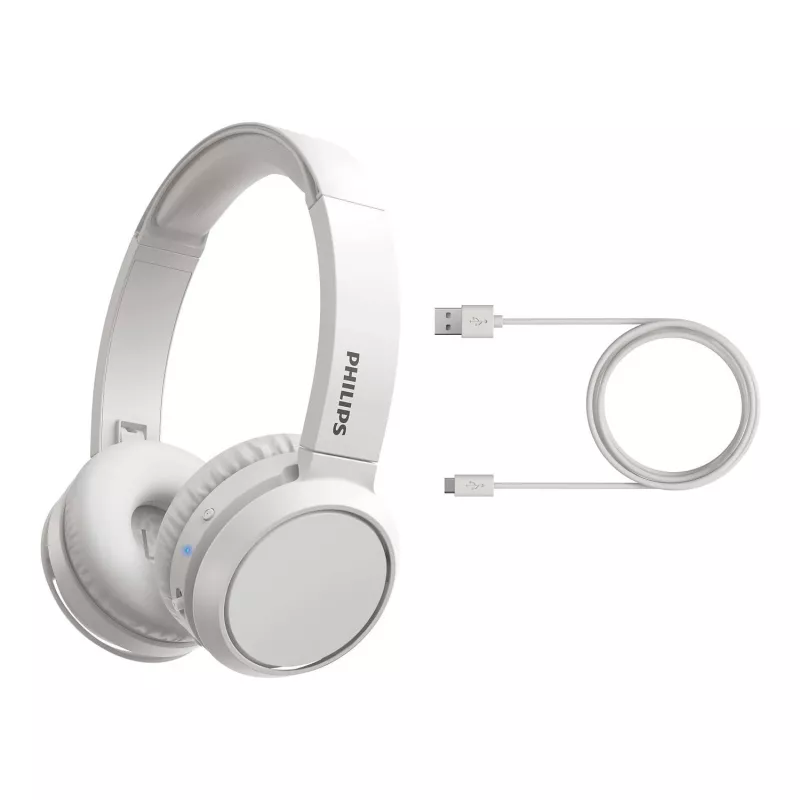 Philips 4000 series TAH4205WT/00 hoofdtelefoon/headset draadloos hoofdband gesprekken/muziek USB Type-C Bluetooth wit