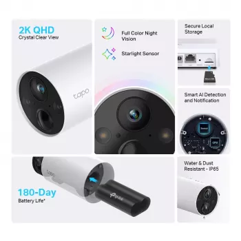 TP-Link Tapo slim draadloos beveiligingscamerasysteem, 1-camerasysteem