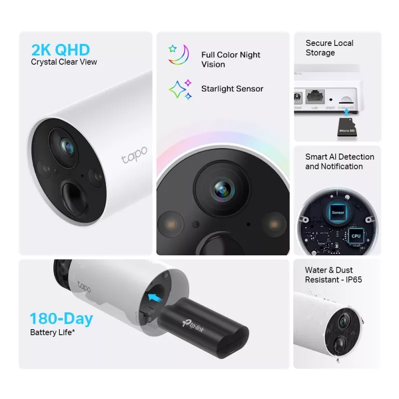 TP-Link Tapo slim draadloos beveiligingscamerasysteem, 1-camerasysteem