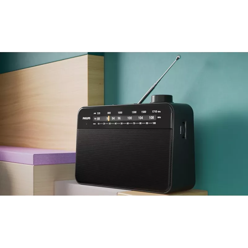 Draagbare radio Philips TAR2509/10 analoog AM FM zwart