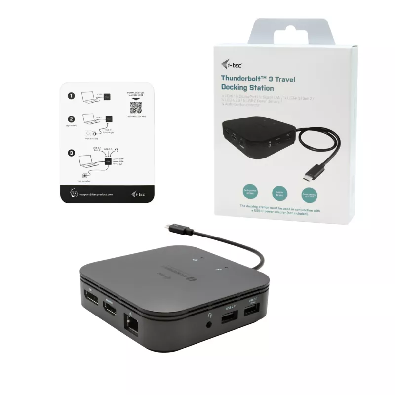 i-tec Thunderbolt 3 Travel Dock dual 4K-display + Power Delivery 60W