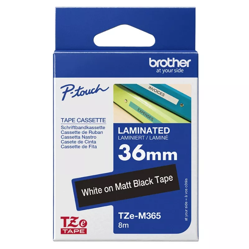 Brother TZE-M365 labelband wit op zwart