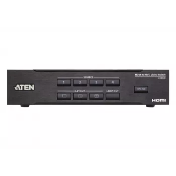 ATEN CAMLIVE PRO 4K 4-input HDMI to USB videoswitcher, zwart, HDMI, 3840 x 2160 pixels, metaal, Taiwan, 3840 x 2160 1920 x 1080 1280 x 720