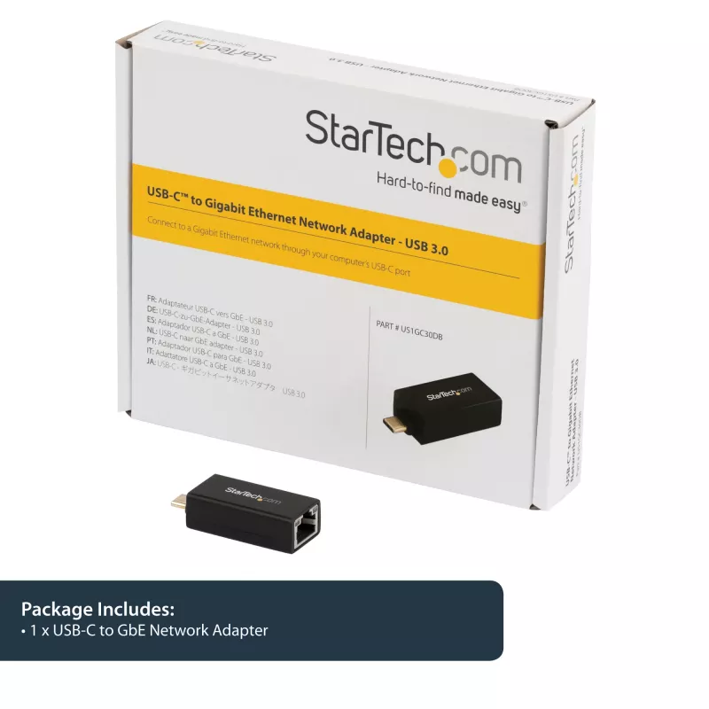 StarTech.com USB C naar Gigabit Ethernet adapter – 1 Gbit/s NIC USB 3.0/USB 3.1 type C netwerkadapter – 1GbE USB-C naar RJ45/LAN-poort Thunderbolt 3 compatibel Windows MacBook Pro Chromebook