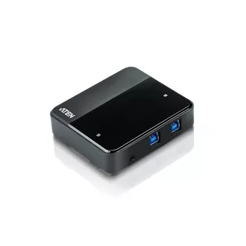 ATEN 2-poorts USB 3.0 randapparatuur-sharing-switch, 5 Gbit/s, Micro-USB Type-B, zwart, kunststof, 0 - 40 °C, -20 - 60 °C