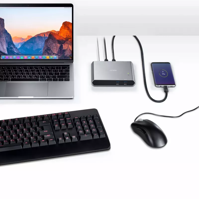 ATEN 2-poorts USB-C Gen 1 dock switch