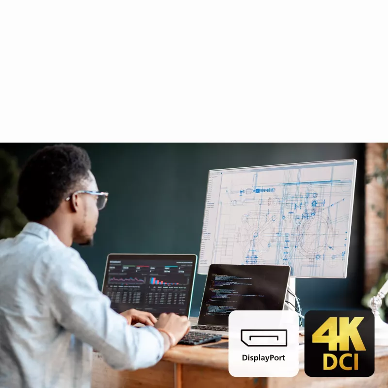 ATEN 2-poorts 4K DisplayPort USB-C KVM dock switch met power pass-through