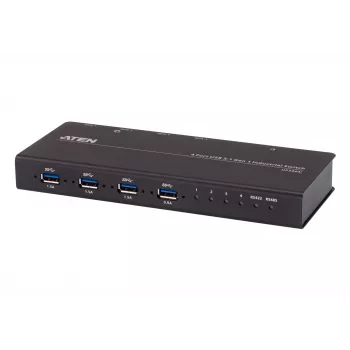 ATEN 4-poorts USB 3.1 Gen1 industriële switch, 5 Gbit/s, zwart, metaal, 0 - 50 °C, -20 - 60 °C, 0 - 80%