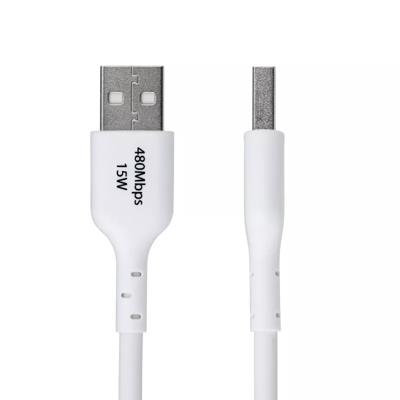 StarTech.com 3m (9.8ft) USB-A naar USB-C oplaadkabel, opladen & synchroniseren, 3A, USB 2.0, TPE-mantel – witte USB-oplaadkabel