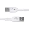StarTech.com 3m (9.8ft) USB-A naar USB-C oplaadkabel, opladen & synchroniseren, 3A, USB 2.0, TPE-mantel – witte USB-oplaadkabel