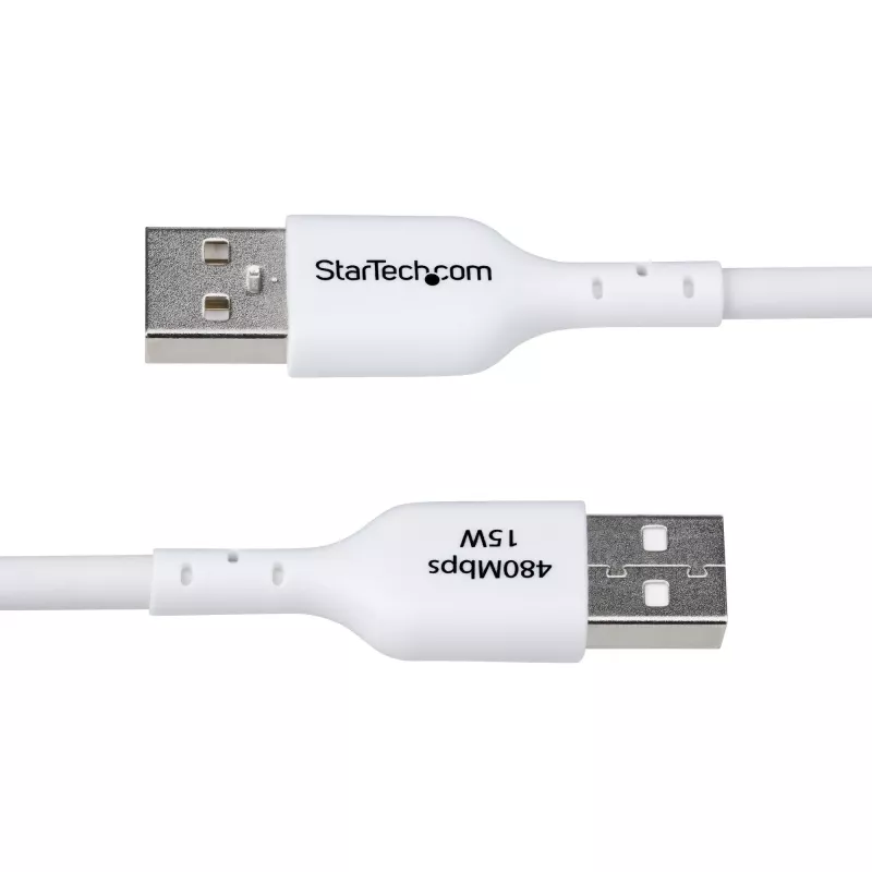 StarTech.com 3m (9.8ft) USB-A naar USB-C oplaadkabel, opladen & synchroniseren, 3A, USB 2.0, TPE-mantel – witte USB-oplaadkabel
