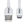 StarTech.com 3m (9.8ft) USB-A naar USB-C oplaadkabel, opladen & synchroniseren, 3A, USB 2.0, TPE-mantel – witte USB-oplaadkabel