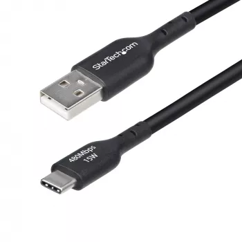 StarTech.com 4m (13ft) USB-A naar USB-C oplaadkabel, opladen & synchroniseren, 3A, USB 2.0, TPE-mantel – zwarte USB-oplaadkabel