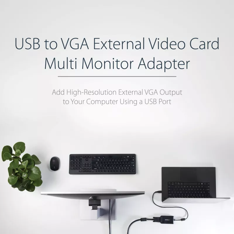 StarTech.com USB 2.0 naar VGA adapter, USB naar VGA monitor converter voor Windows, 1080p (geen ondersteuning voor macOS/ChromeOS/Linux) - TAA
