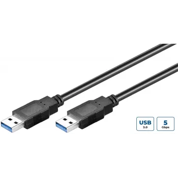Microconnect USB3.0AA2B USB-kabel USB 3.2 Gen 1 (3.1 Gen 1) 2 m USB A zwart