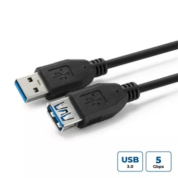 Microconnect USB3.0AAF3B USB-kabel USB 3.2 Gen 1 (3.1 Gen 1) 3 m USB A zwart