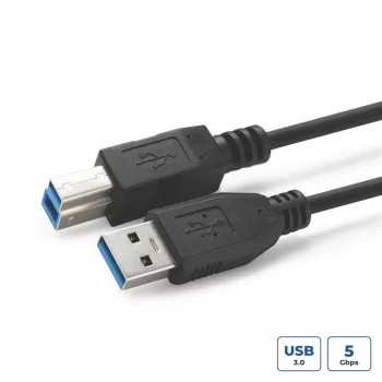Microconnect USB3.0AB05B USB-kabel USB 3.2 Gen 1 (3.1 Gen 1) 0,5 m USB A USB B zwart