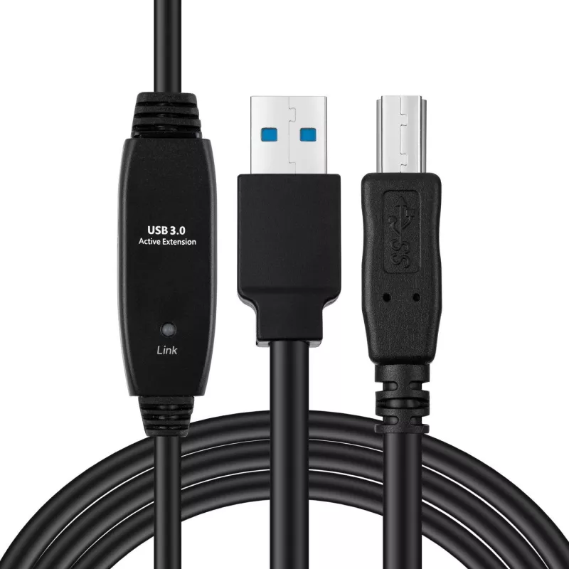 Microconnect Active USB3.0 A-B 7m M-M zwart kabel 5 Gbit/s