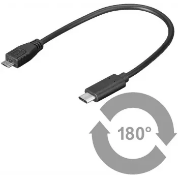 Microconnect USB3.1CAMB02 USB-kabel USB 2.0 0,2 m Micro-USB B USB C zwart