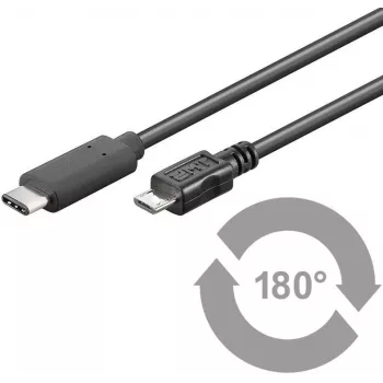 Microconnect USB3.1CAMIB1 USB-kabel USB 2.0 1 m USB C Micro-USB B zwart