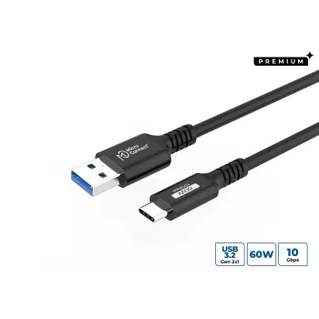 USB-kabel Microconnect USB3.2AC2 2 m USB C USB A 10 Gbit/s zwart