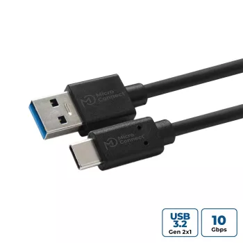 Microconnect USB3.2CA05 USB-kabel USB 3.2 Gen 2 (3.1 Gen 2) 0,5 m USB A USB C zwart