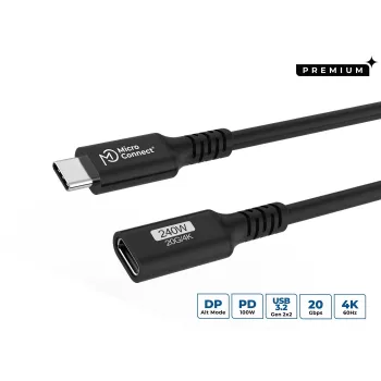 Microconnect USB3.2CC1.5EX USB-kabel USB4 Gen 2x2 1,5 m USB-C zwart