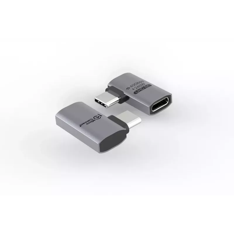 MicroConnect Premium USB4 USB-C haakse adapter, 40 Gbps, 240 W (USB4-CCFA-240W)