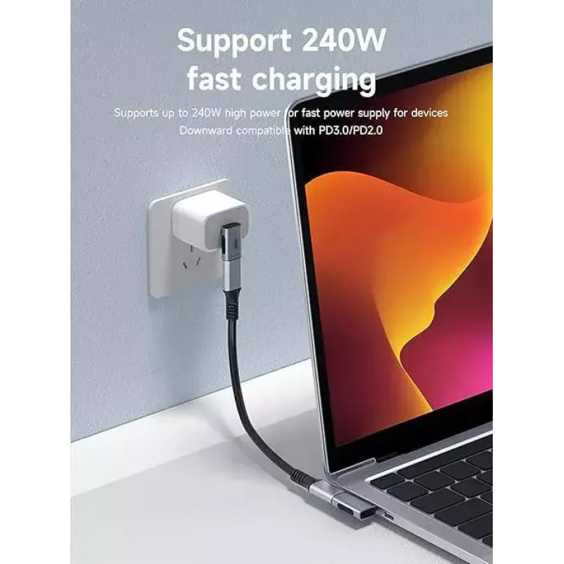 MicroConnect Premium USB4 USB-C haakse adapter, 40 Gbps, 240 W (USB4-CCFA-240W)