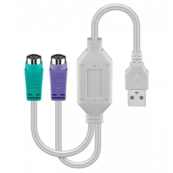 Microconnect USBA2XPS2 PS/2-kabel 0,3 m 2x 6-pins mini-DIN USB-A wit
