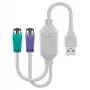 Microconnect USBA2XPS2 PS/2-kabel 0,3 m 2x 6-pins mini-DIN USB-A wit