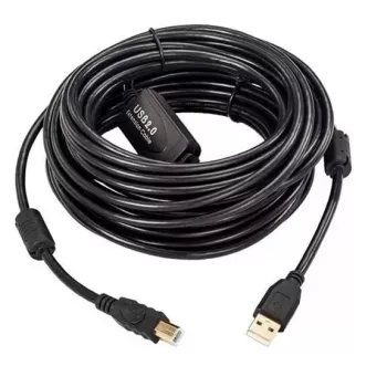 Microconnect USBAB10B-ACTIVE USB-kabel USB 2.0 10 m USB-B USB-A zwart