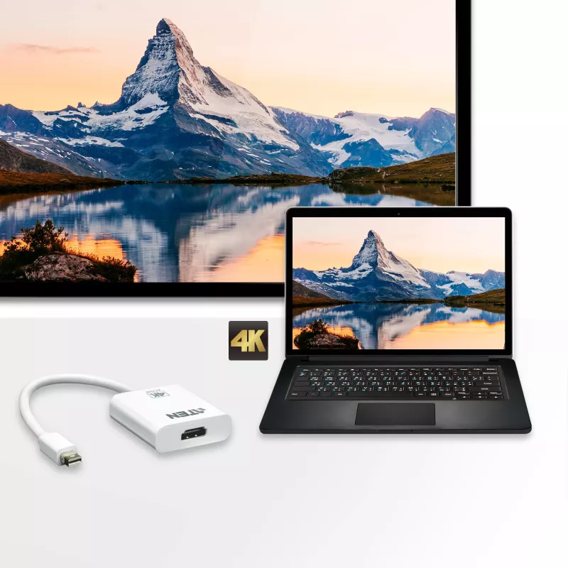 ATEN 4K Active mini DisplayPort naar HDMI converter, 3D, tot 3840 bij 2160 @30Hz