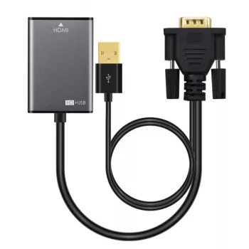 Microconnect VGAHDMI VGA-kabel 0,15 m VGA (D-Sub) zwart