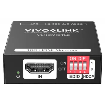 Vivolink VLHDMICTL2 EDID-emulator 3840x2160 18 Gbit/s zwart