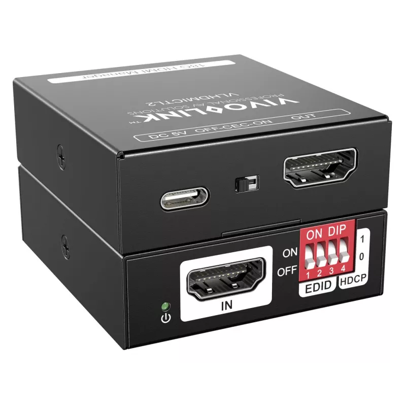 Vivolink VLHDMICTL2 EDID-emulator 3840x2160 18 Gbit/s zwart