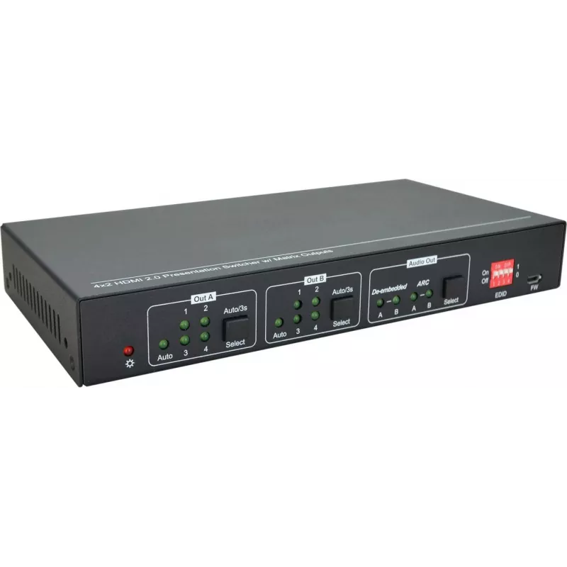 Vivolink VLHDMIMAT4X2RS matrix-switch scalerende matrix-switch 7,5 W