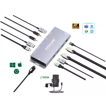 USB-grafische adapter Vivolink VLUSBCHUB3 met multi-display-ondersteuning