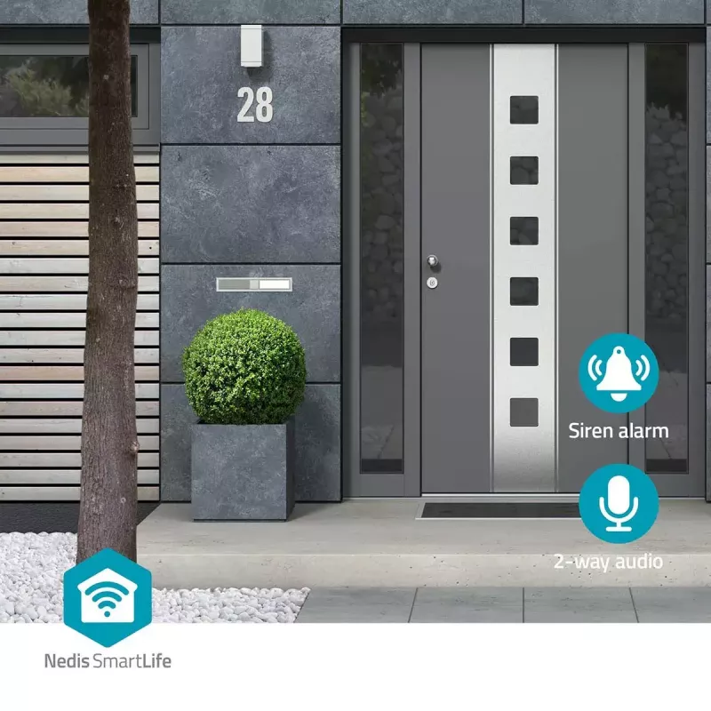 IP-beveiligingscamera Nedis WIFICOL20BK outdoor 1920x1080 draadloos zwart